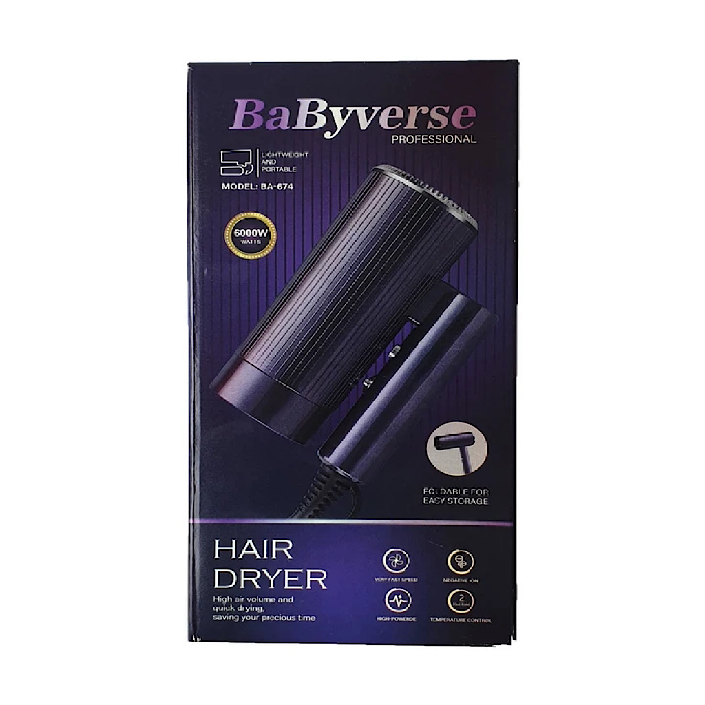 سشوار مسافرتی 6000W بیبیورس مدل BA-674